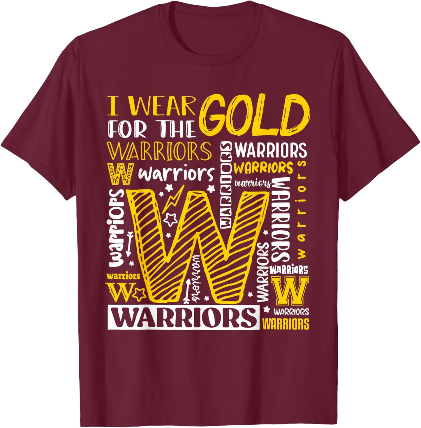 I Wear Gold For The Warriors Childhood Cancer Awareness T-Shirt - T-Shirt | Maroon