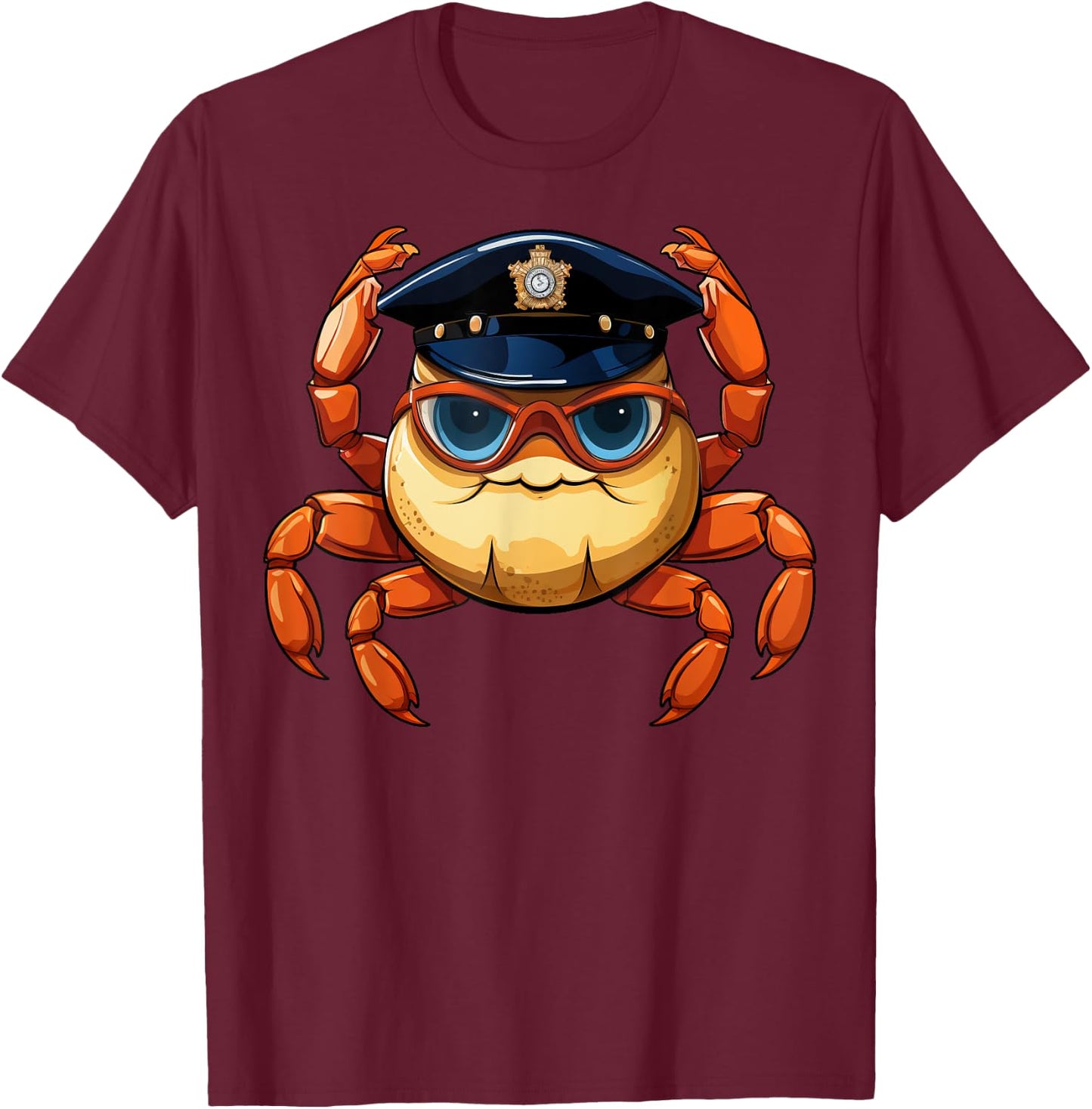 Crab Policeman T-Shirt - T-Shirt | Maroon