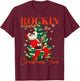 Rocking Around The Christmas Tree Santa Rock and Roll Guitar T-Shirt - T-Shirt | Maroon