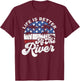 Life is Better at The River 4th of July American Flag Retro T-Shirt - T-Shirt | Maroon
