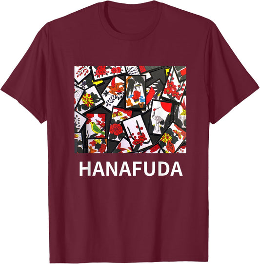 Hanafuda Japan Card Game T-Shirt - T-Shirt | Maroon