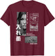 Japanese Aesthetic Girl Flower Tattoo Tokyo Streetwear T-Shirt - T-Shirt | Maroon