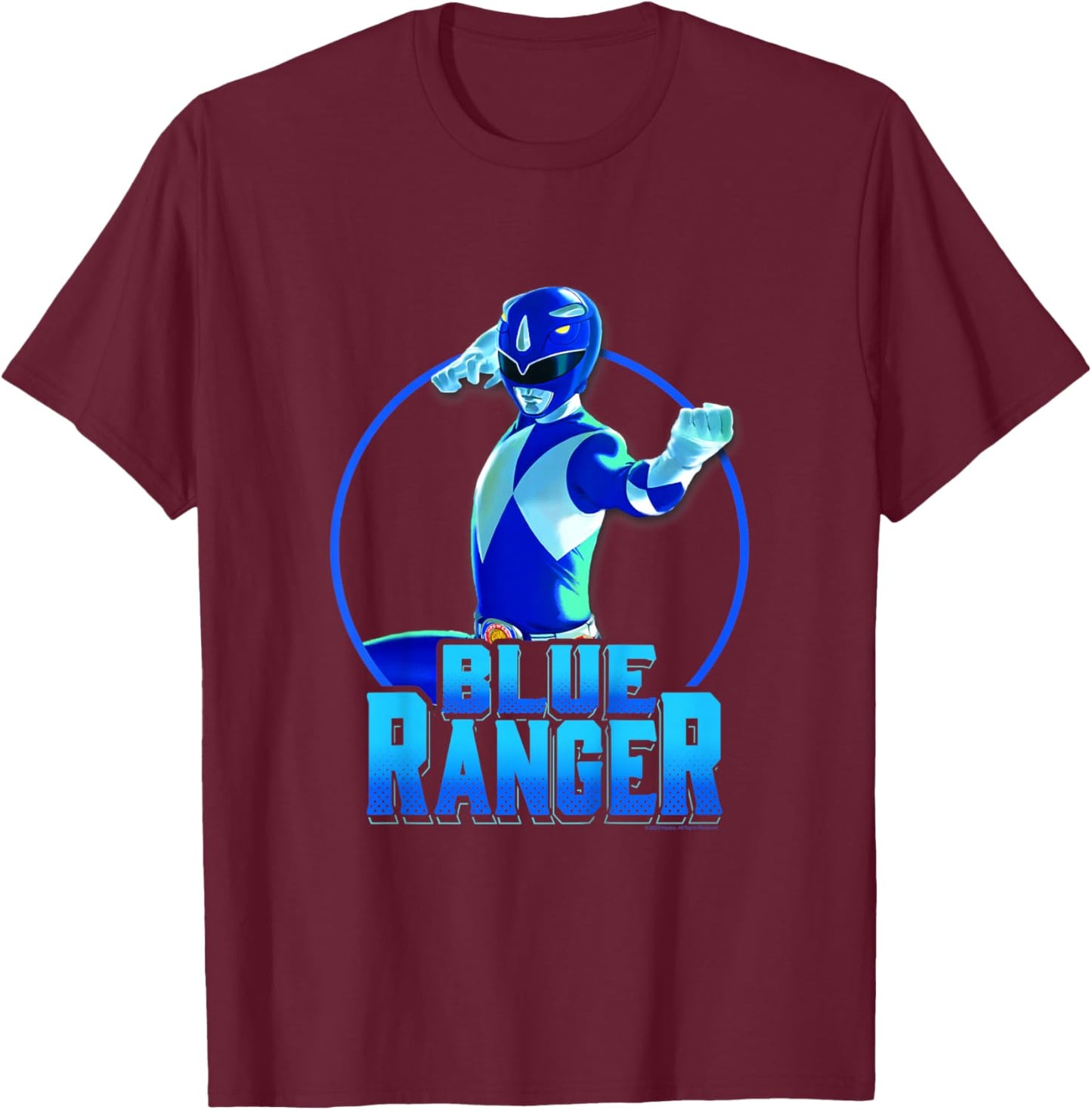 Kids Power Rangers Blue Ranger Power Pose Shot T-Shirt - T-Shirt | Maroon