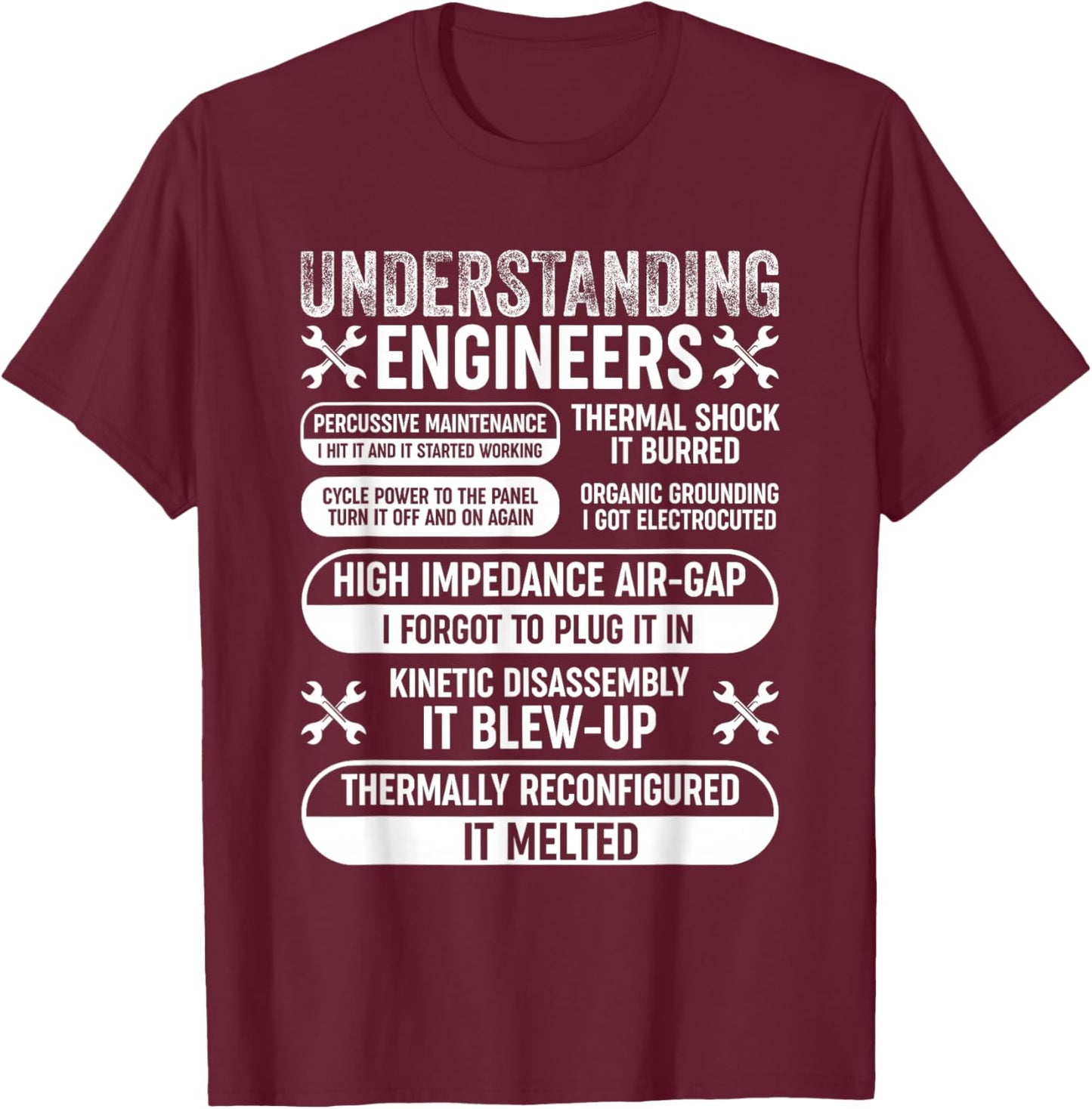 Understanding Engineers - Funny Sarcastic Engineering T-Shirt - T-Shirt | Maroon