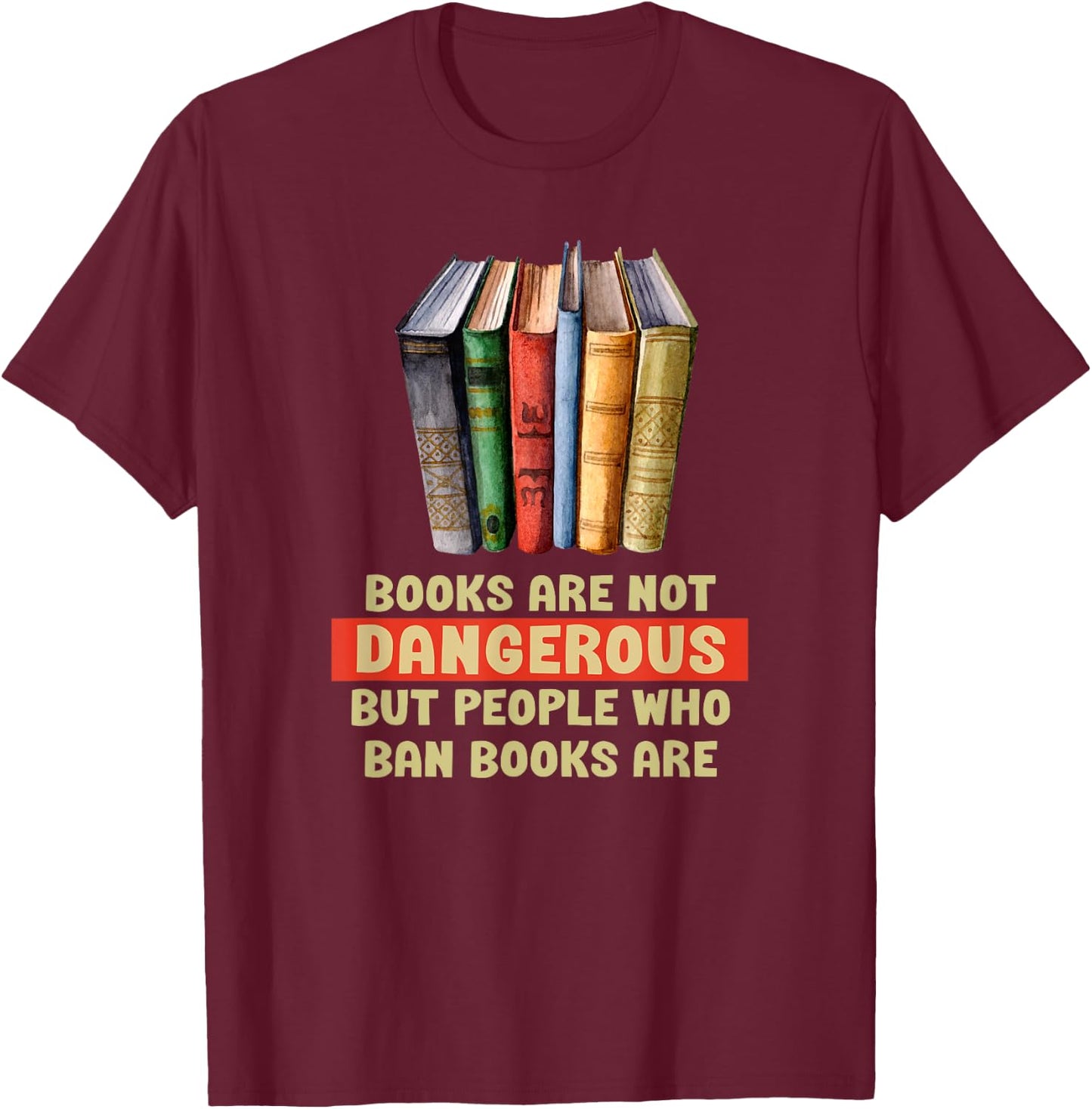 reading is for life, librarian life Anti Book Banning Black Cotton Polyester , -Adults, Small, Short Sleeve T-Shirt - T-Shirt | Maroon