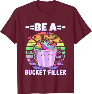 Be a Bucket Filler Colourful Sunset T-Shirt - T-Shirt | Maroon