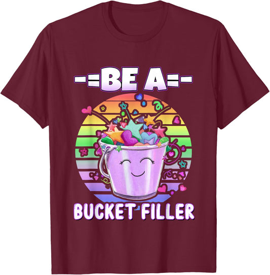 Be a Bucket Filler Colourful Sunset T-Shirt - T-Shirt | Maroon