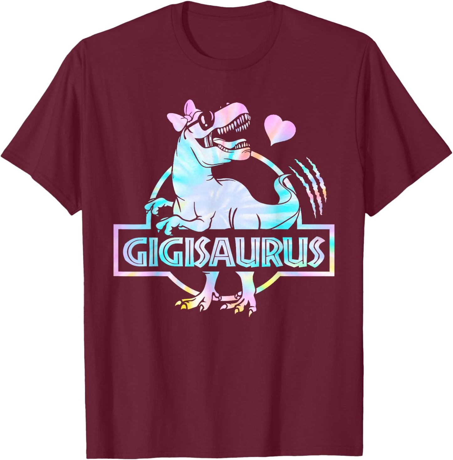 Gigisaurus T Rex Dinosaur Gigi Saurus Family Matching Women T-Shirt - T-Shirt | Maroon