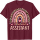 Instructional Assistant Rainbow Leopard Print School Worker T-Shirt - T-Shirt | Maroon