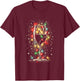 Glass Of Wine With Christmas Lights - Vintage Xmas Lover T-Shirt - T-Shirt | Maroon