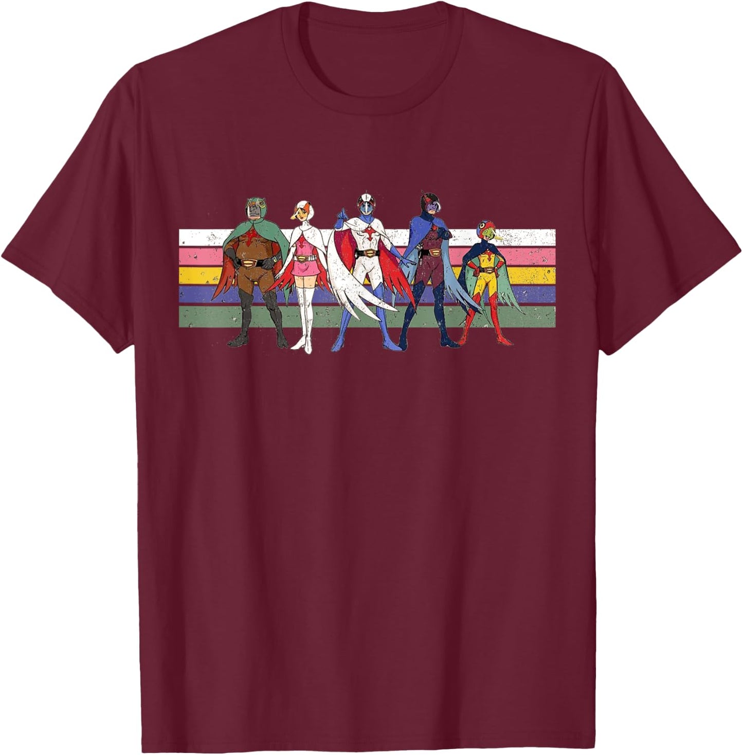 Battle of the planets G Force Retro Colour T-Shirt - T-Shirt | Maroon