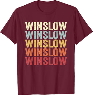 Winslow Arizona Winslow AZ Retro Vintage Text T-Shirt - T-Shirt | Maroon