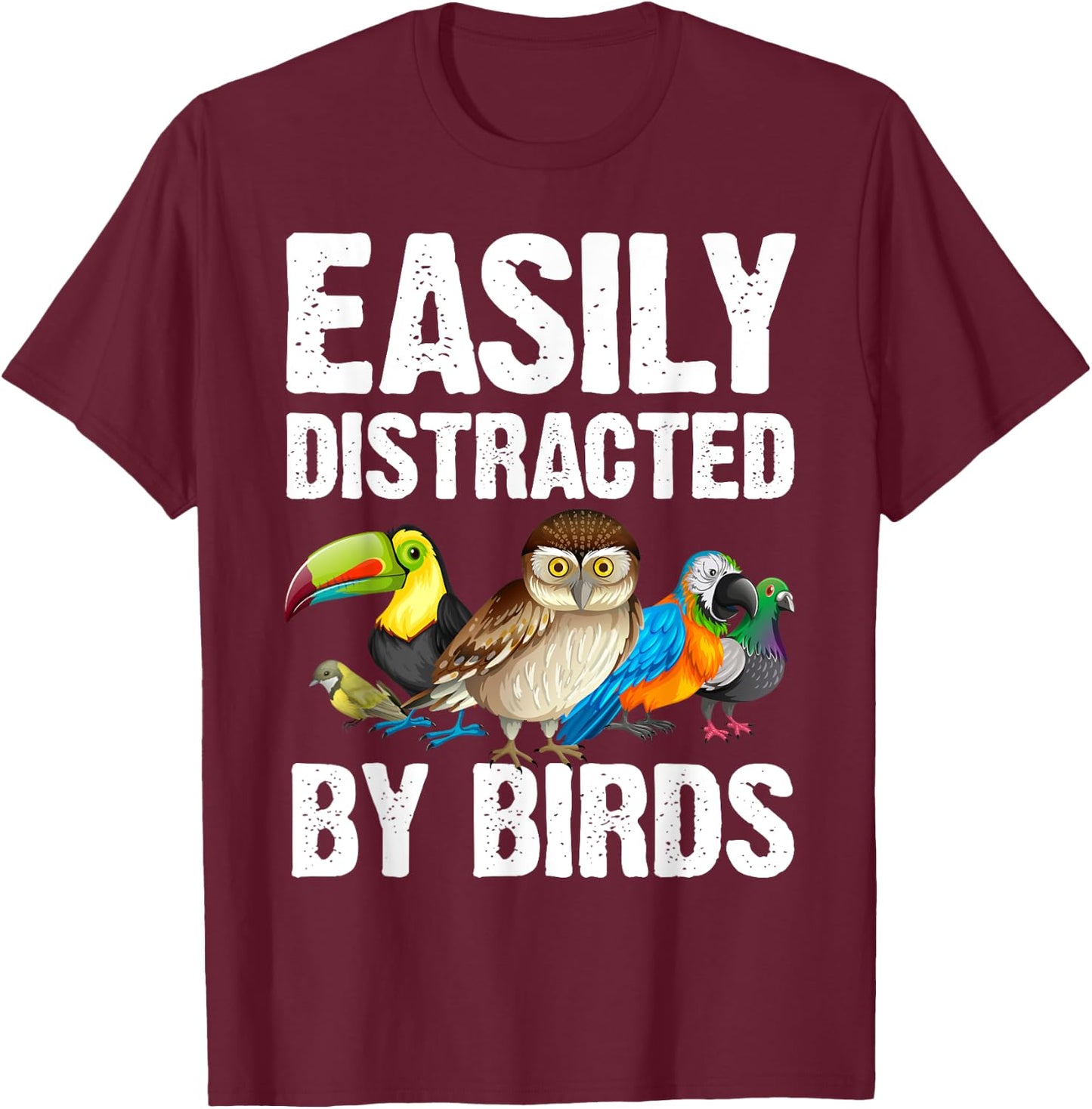 Funny Bird Lover Art Women Ornithology Bird Watcher T-Shirt - T-Shirt | Maroon