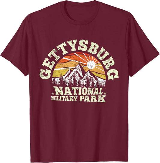 Retro US Baltimore 1895 Gettysburg National Military Park T-Shirt - T-Shirt | Maroon