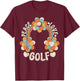 60s 70s Groovy Rainbow Outfit Hippie Lover Peace Love Golf T-Shirt - T-Shirt | Maroon