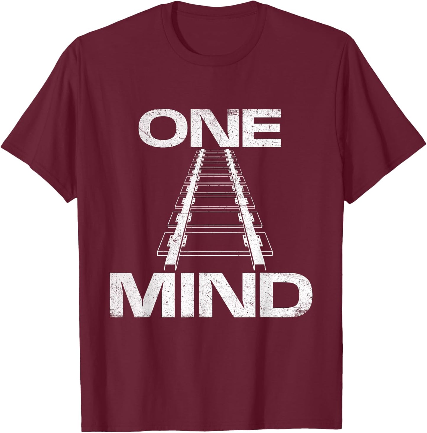 One Track Mind - Train Lover Railway Railroad T-Shirt - T-Shirt | Maroon