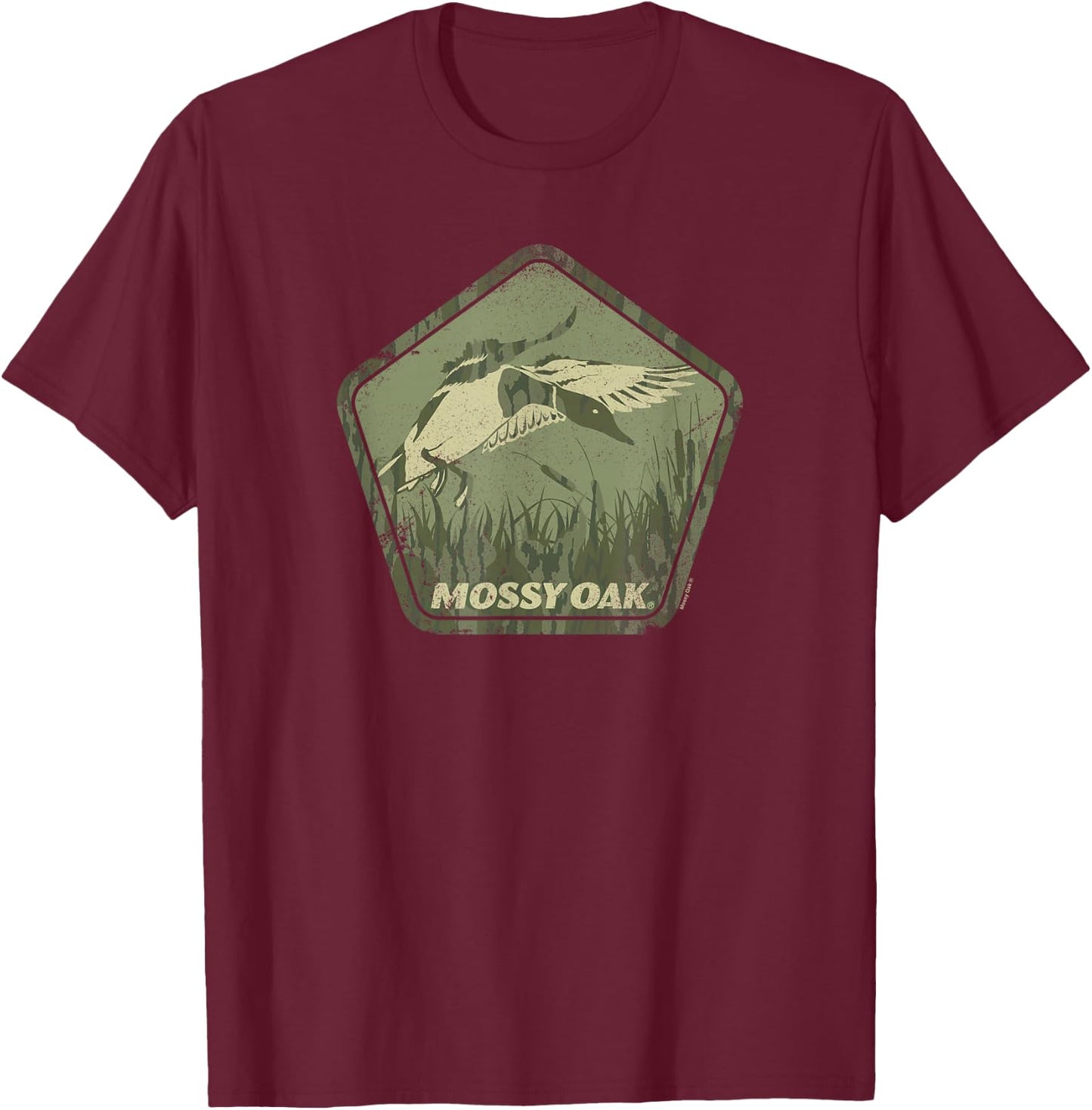 Mossy Oak Hunting Vintage Duck Target Logo T-Shirt - T-Shirt | Maroon