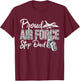Proud Air Force Step Dad US Military Family Matching T-Shirt - T-Shirt | Maroon
