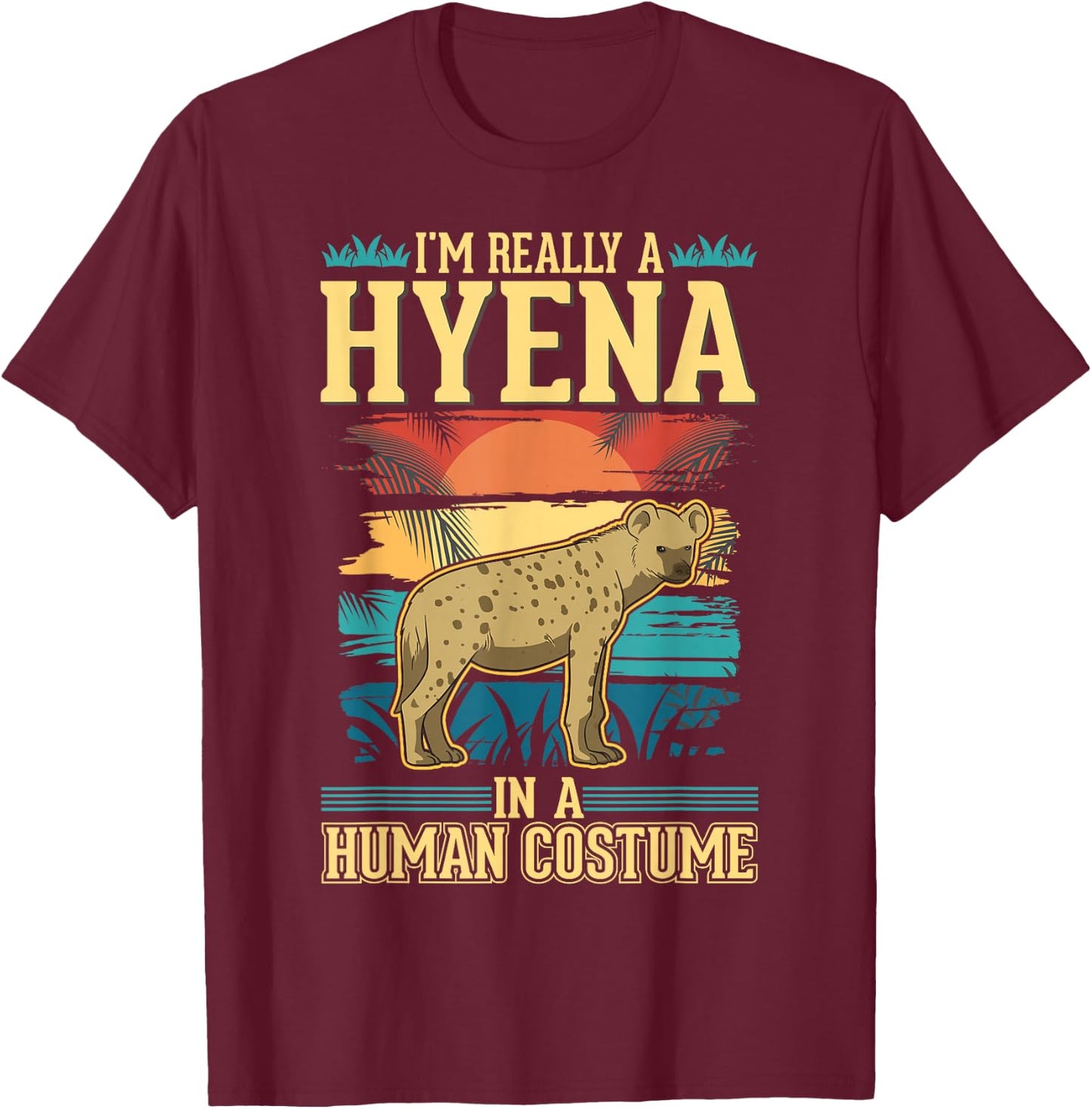 Hyena Costume Halloween T-Shirt - T-Shirt | Maroon