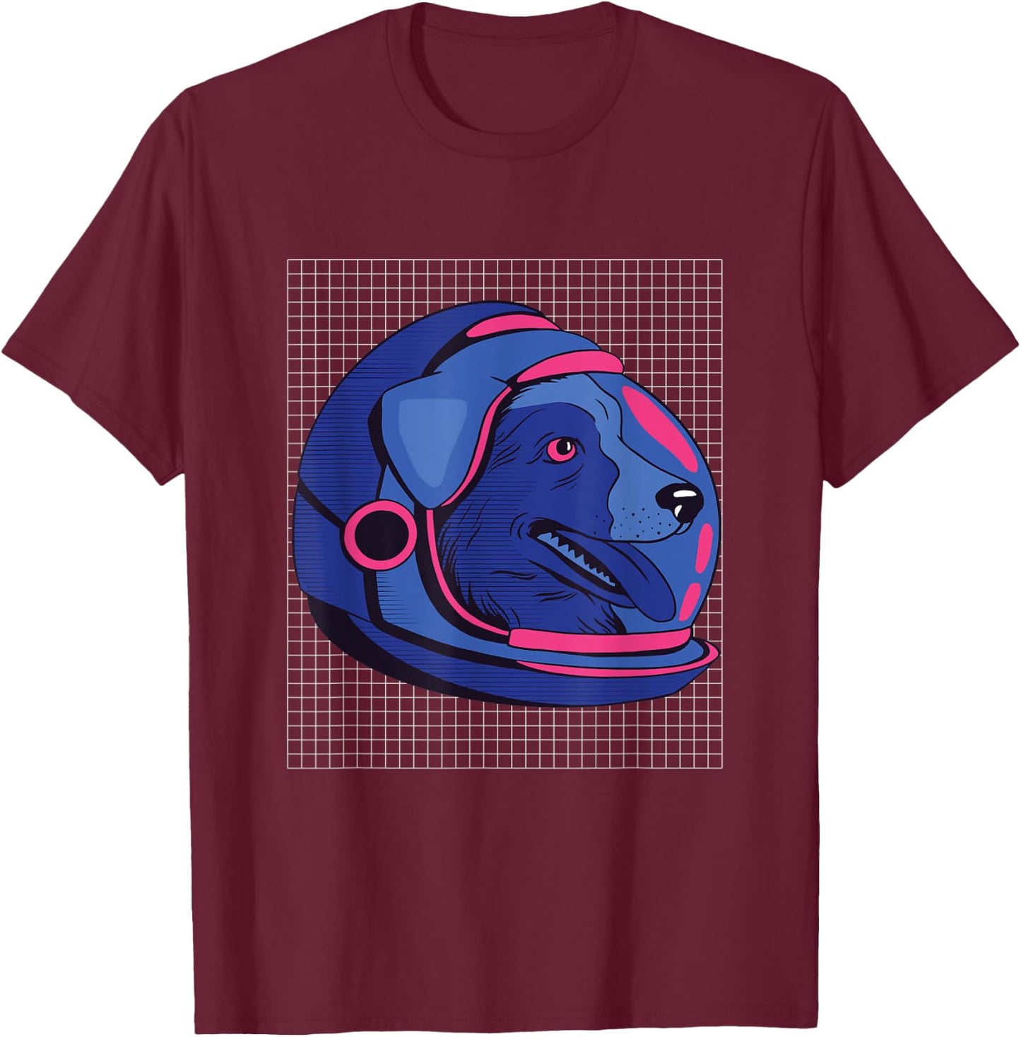Astronaut Laika Russia Dog T-Shirt - T-Shirt | Maroon