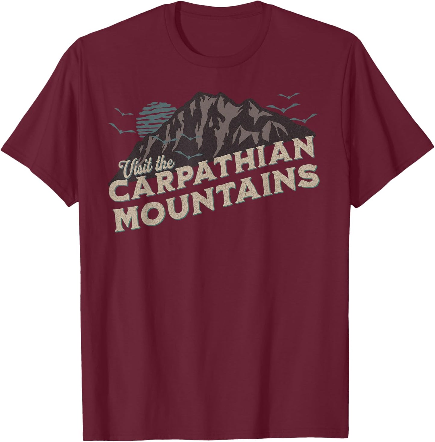 Visit the Carpatian Funny Vampire Camping T-Shirt - T-Shirt | Maroon