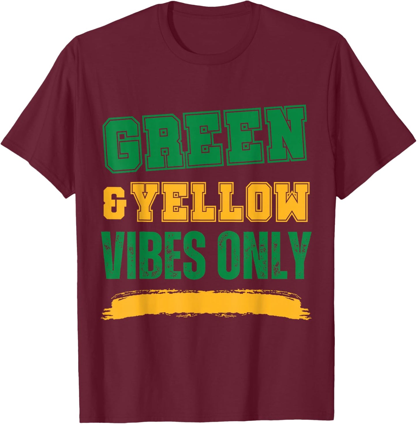 Green and Yellow Game Day T-Shirt - T-Shirt | Maroon