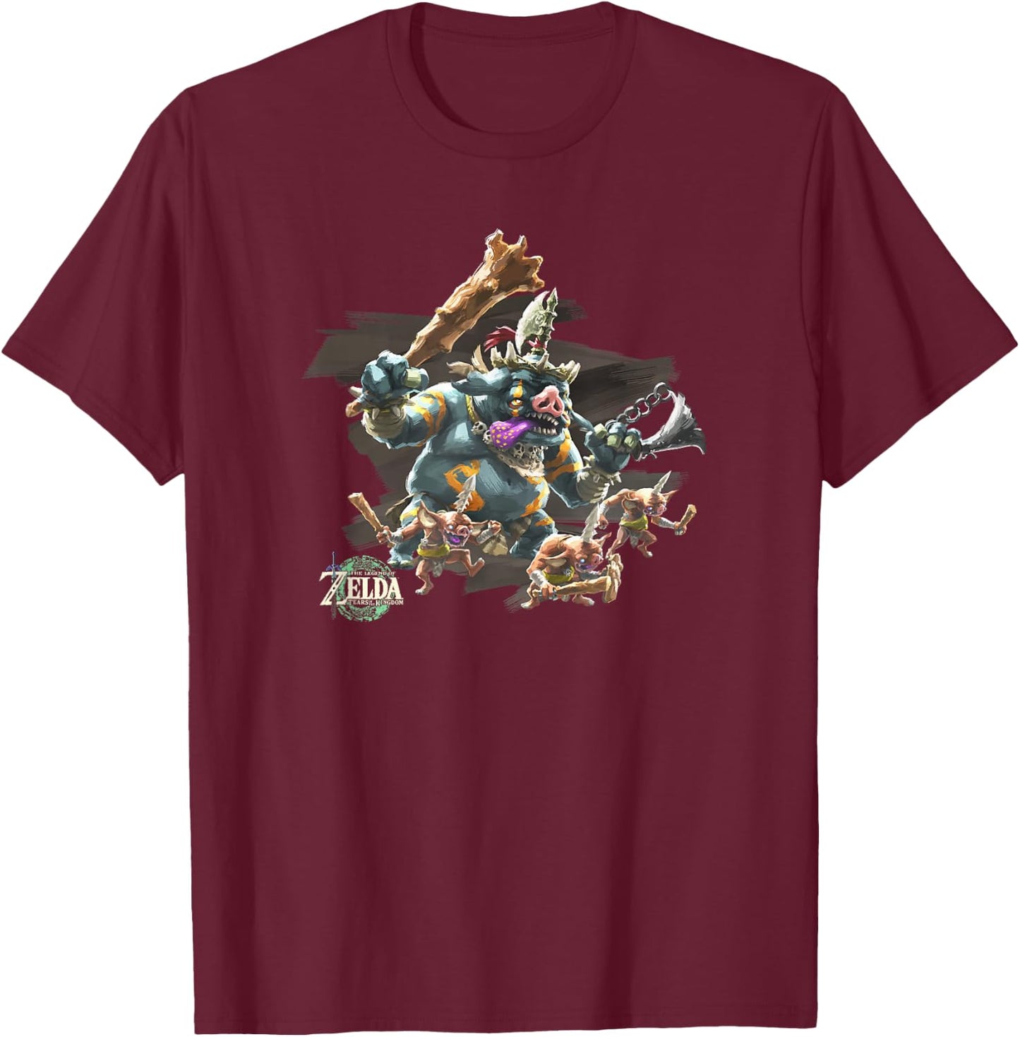 The Legend of Zelda Tears of The Kingdom Boss Bokoblin T-Shirt - T-Shirt | Maroon