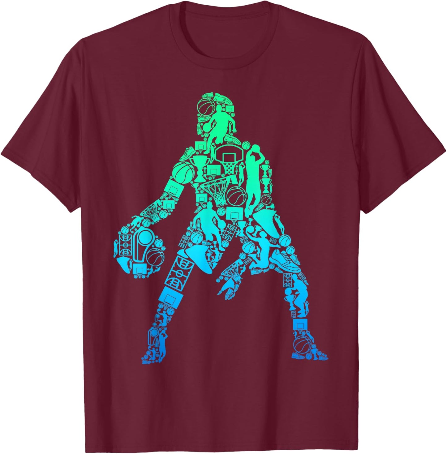 Basketball Boys Kids Men T-Shirt - T-Shirt | Maroon