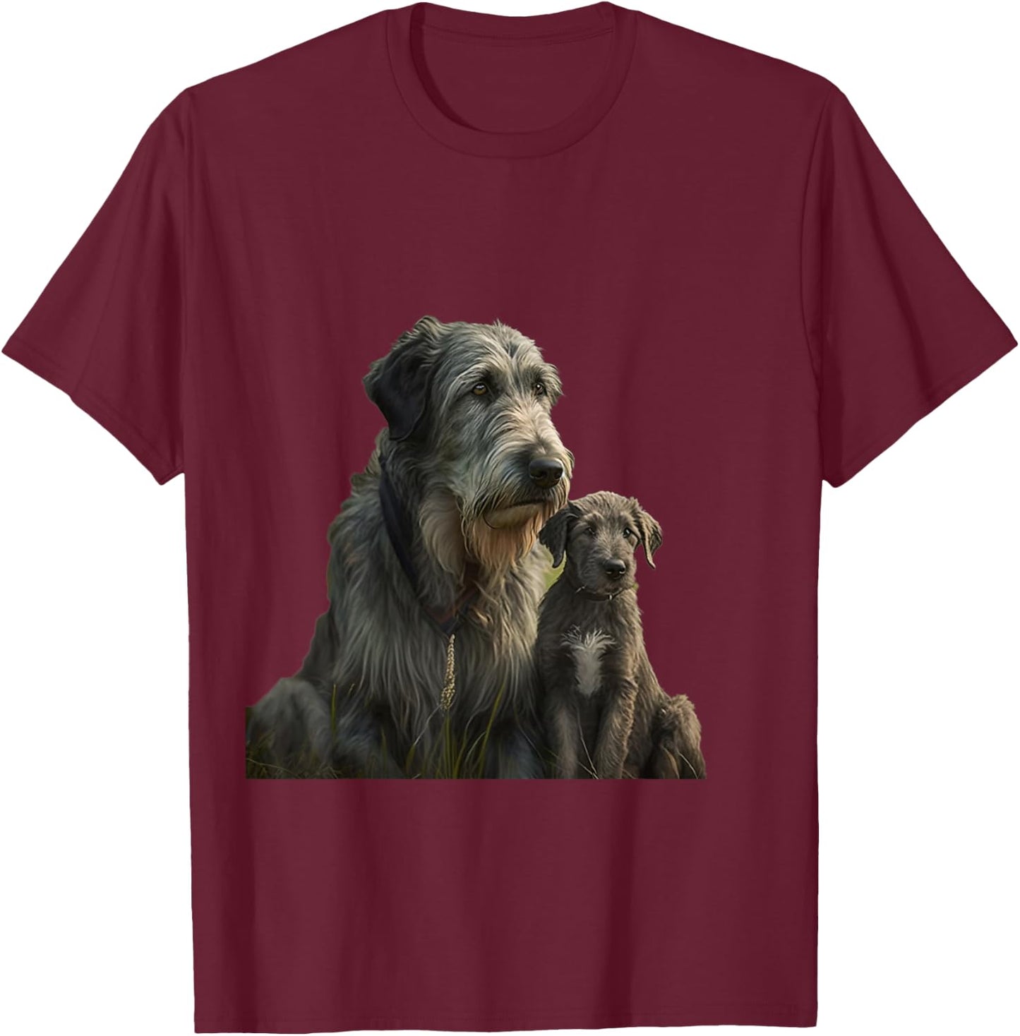 Irish Wolfhound Fathers Day - Irish Wolfhound T-Shirt - T-Shirt | Maroon