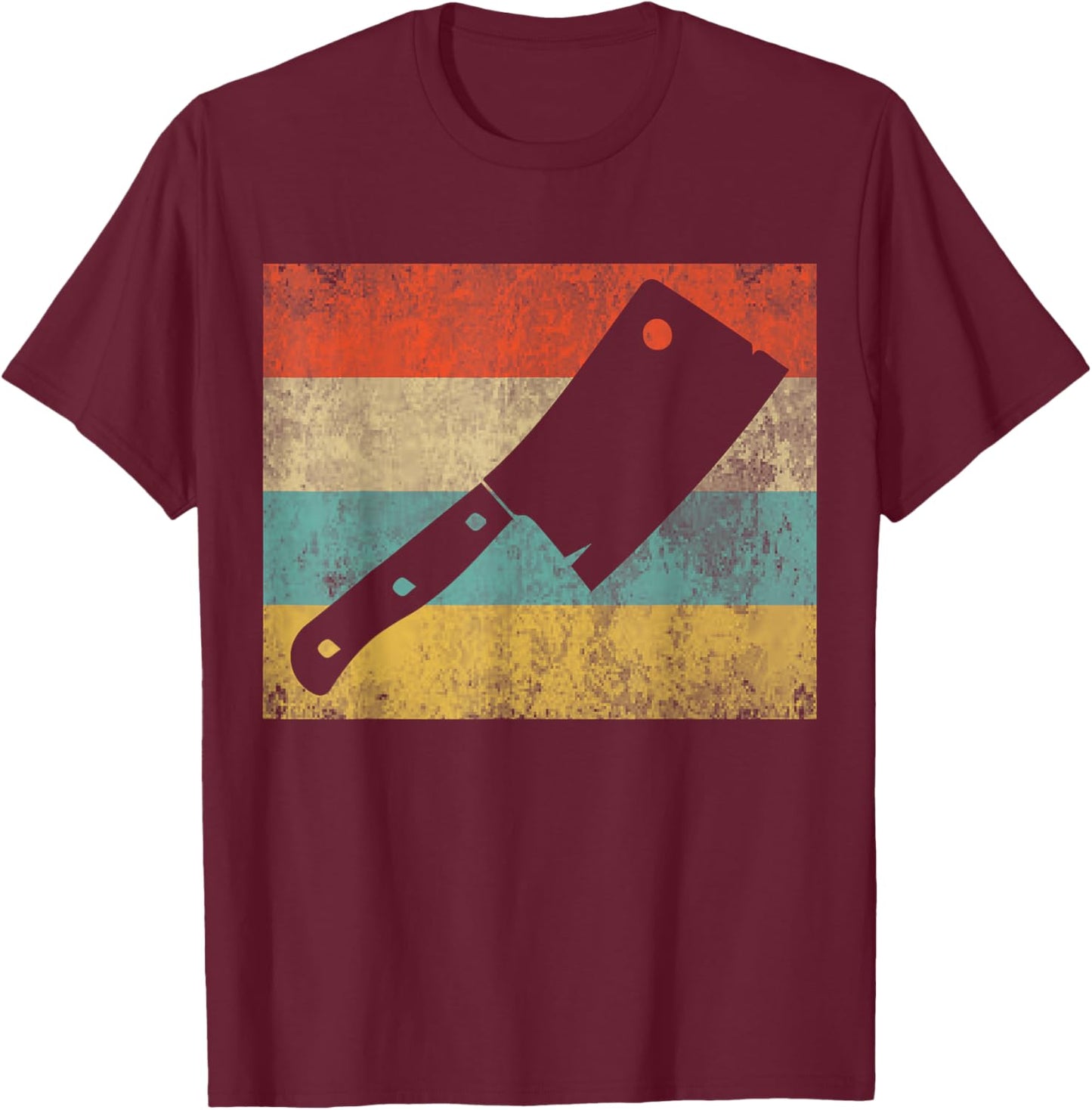 Funny Vintage Meat Cleaver Cooking Joke Chef Retro Women Men T-Shirt - T-Shirt | Maroon
