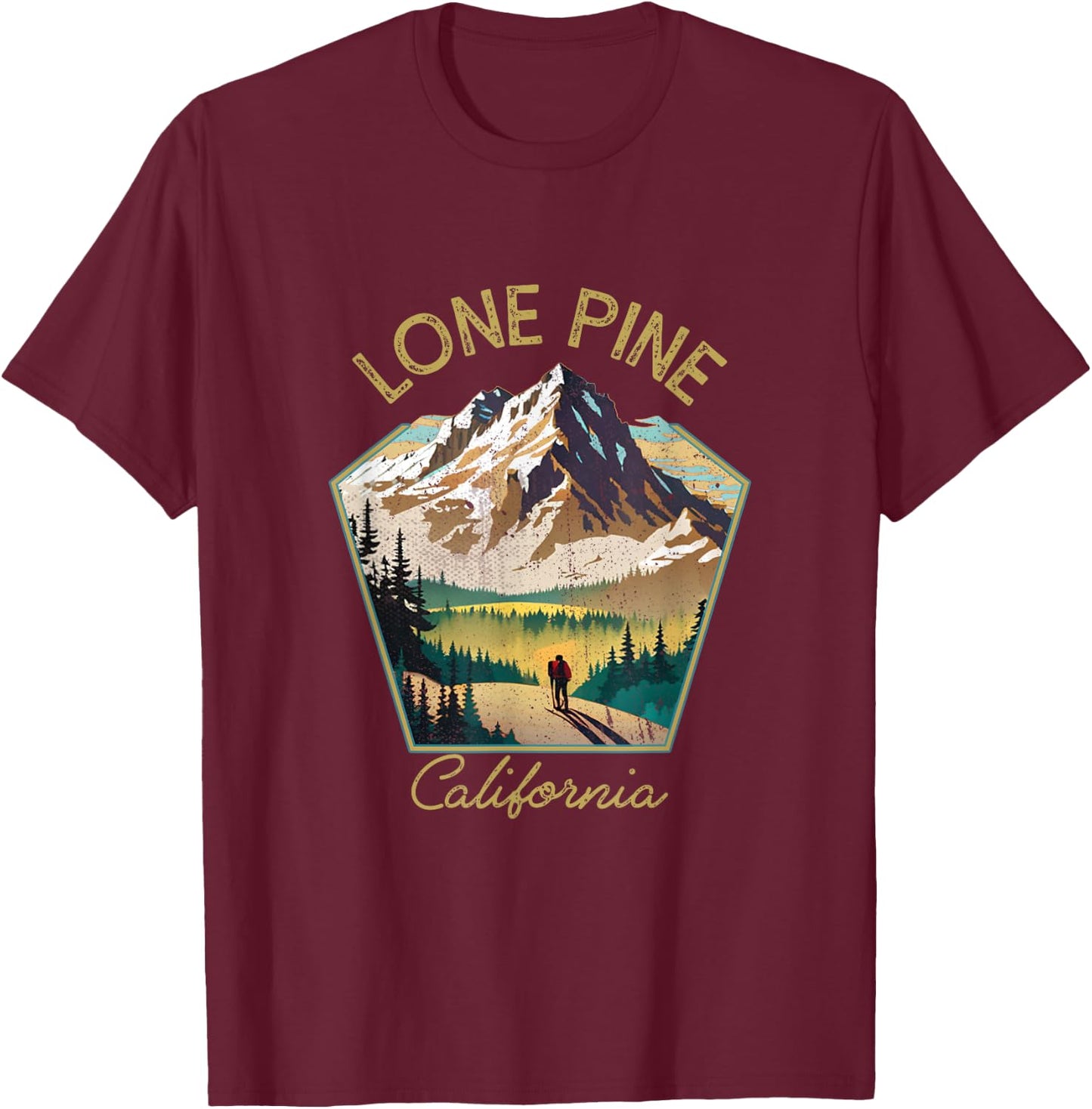 Lone Pine Retro Clothing - Lone Pine Souvenir T-Shirt - T-Shirt | Maroon