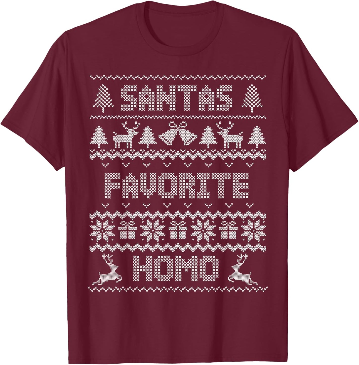 Santa's Favorite Homo - Gay Christmas T-Shirt - T-Shirt | Maroon