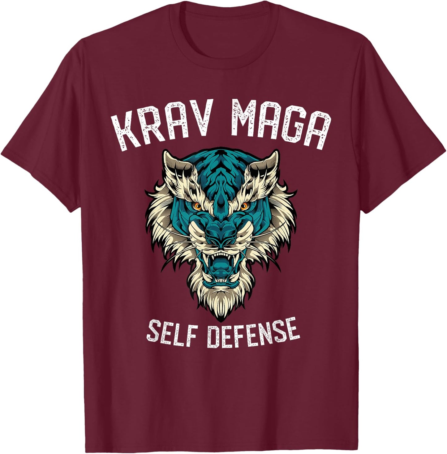 Krav Maga Self Defense Lion - Israeli Defense Force T-Shirt - T-Shirt | Maroon