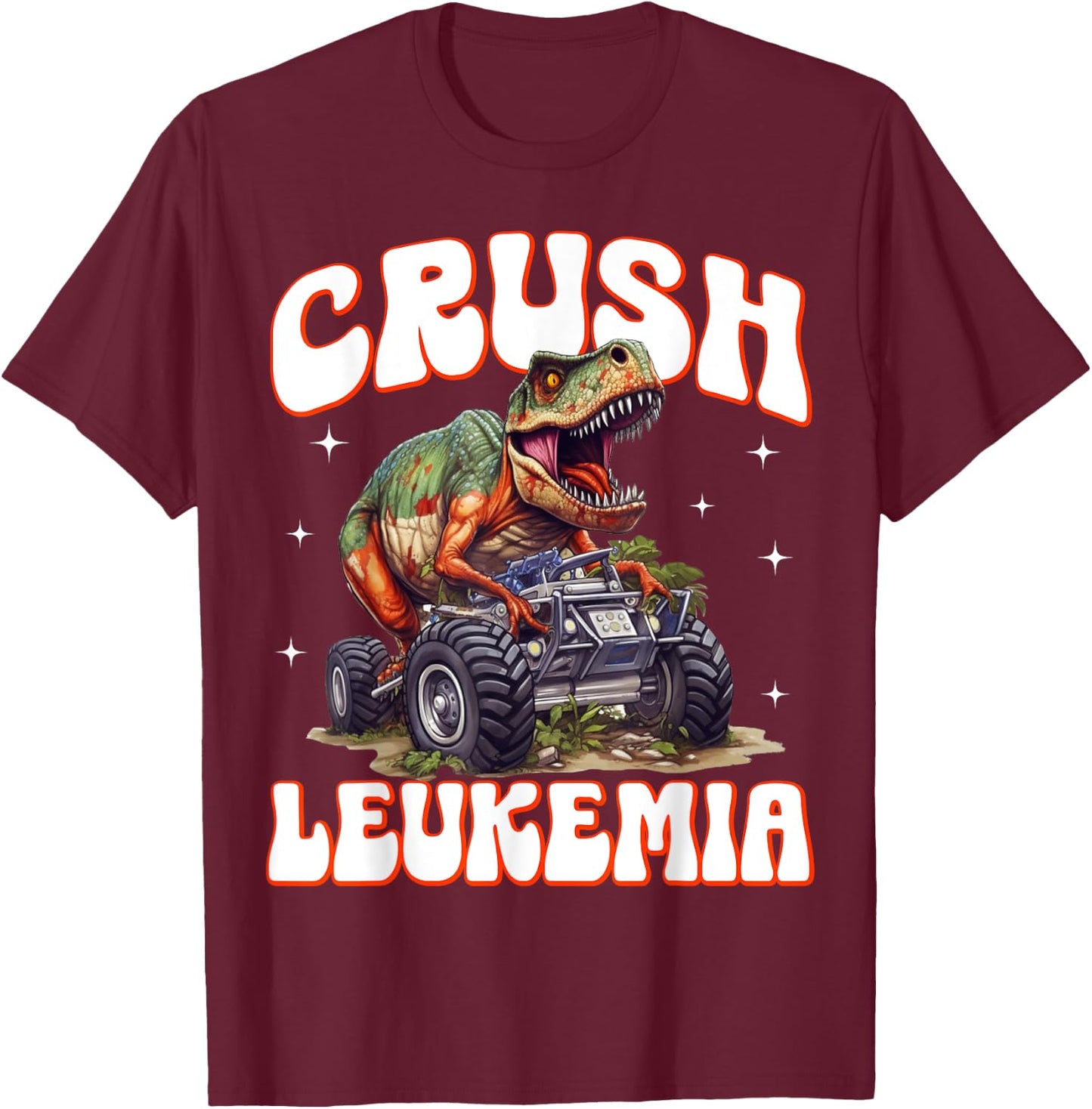 Crush Leukemia Awareness Cure Blood Cancer Fighter Kids T-Shirt - T-Shirt | Maroon