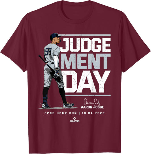 Aaron Judge Judgement Day Aaron Judge New York MLBPA T-Shirt - T-Shirt | Maroon