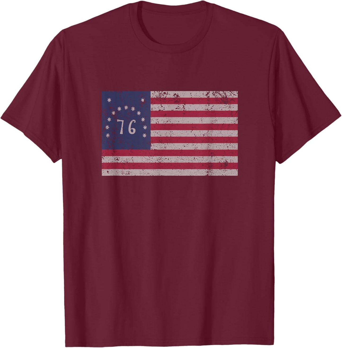 American Bennington Flag United States of America 1776 Shirt T-Shirt - T-Shirt | Maroon