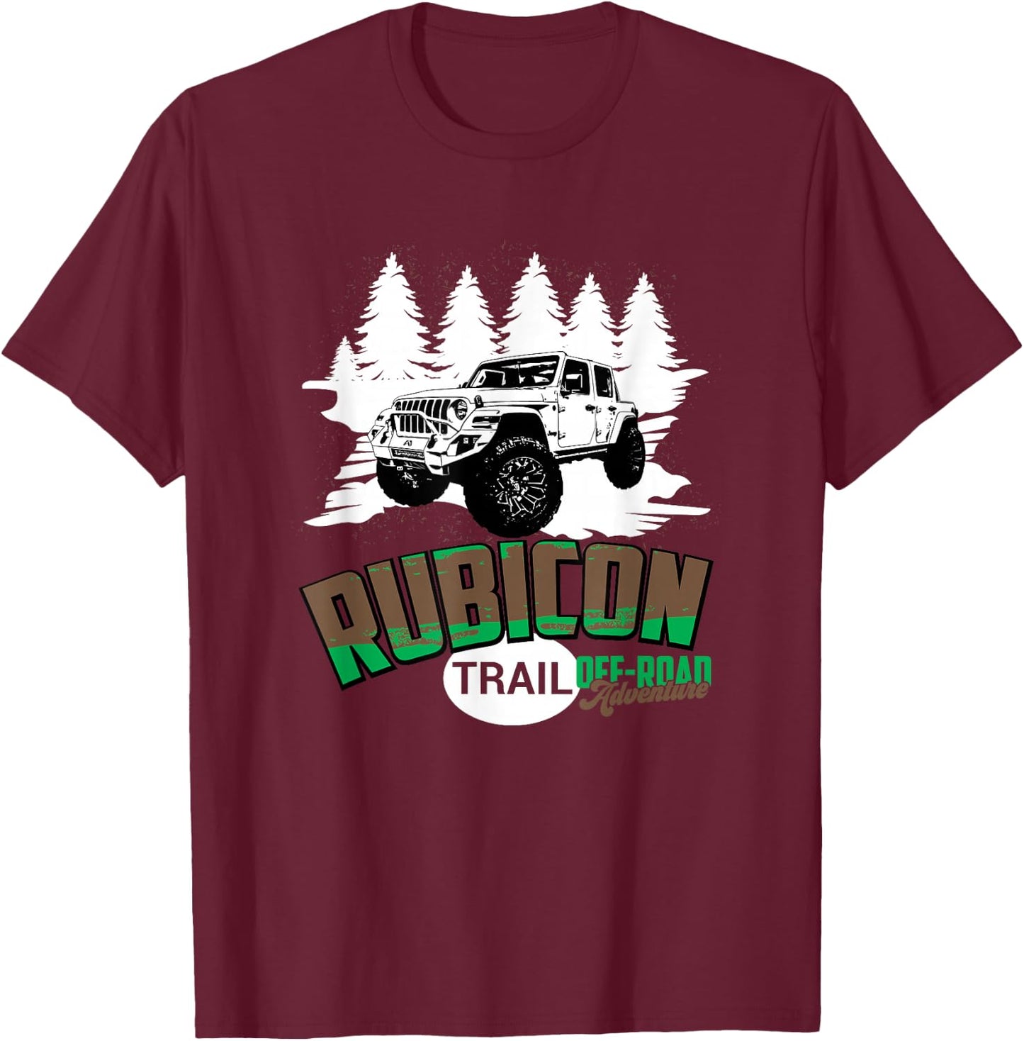 Rubicon Trail- 4x4 Off-road SUV California Outdoor Trail T-Shirt - T-Shirt | Maroon