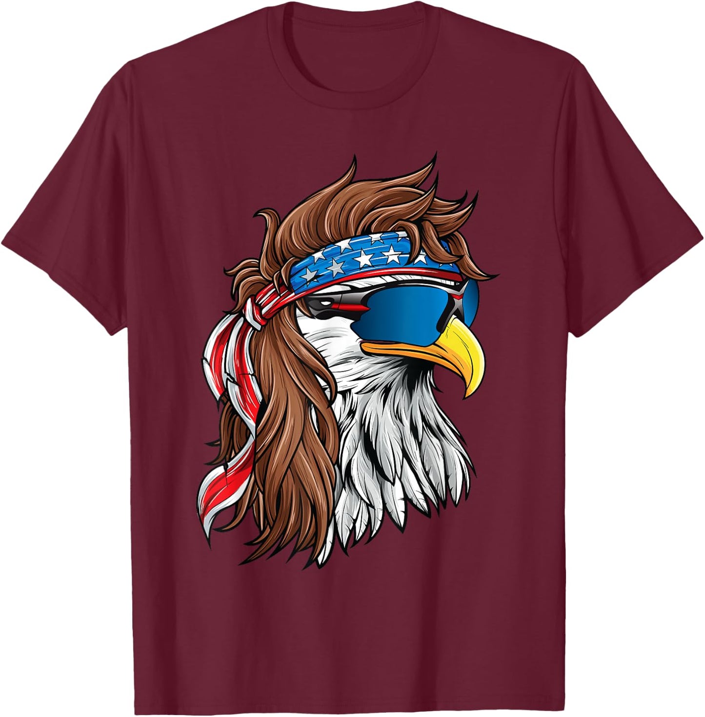 Patriotic Eagle Shirt 4th of July USA American Flag T-Shirt - T-Shirt | Maroon