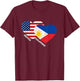 Philippines Flag Shirt Filipino American Pride Vintage T-Shirt - T-Shirt | Maroon