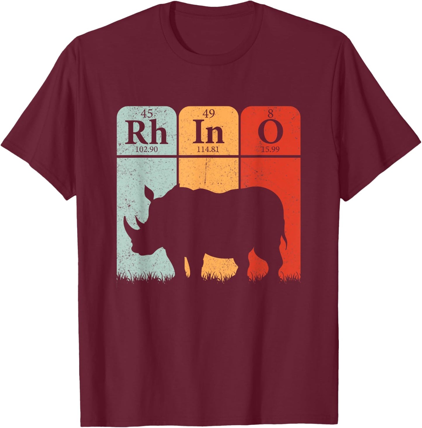 Hippo Chemistry Periodic Table Elements Rhinoceros Lover T-Shirt - T-Shirt | Maroon