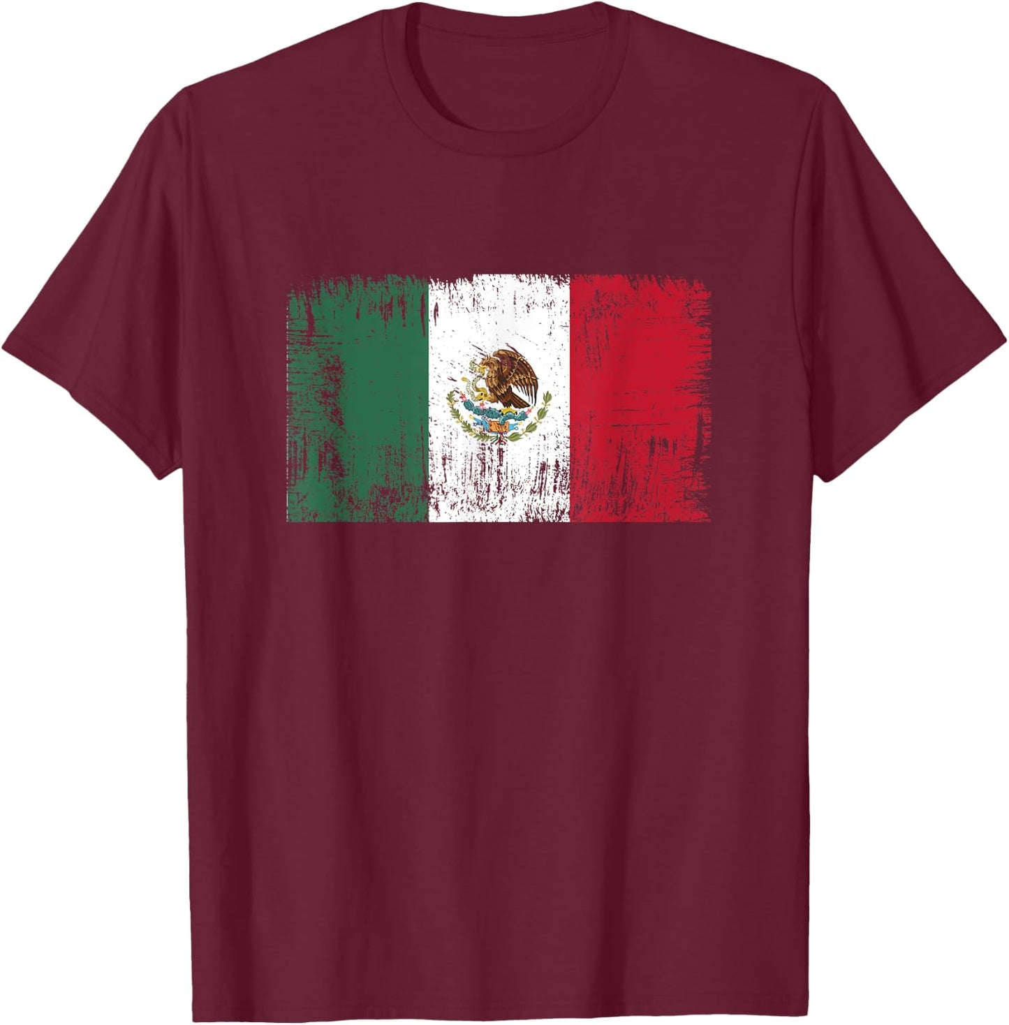 Vintage Mexican Banner Fan Mexico Flag Retro T-Shirt - T-Shirt | Maroon
