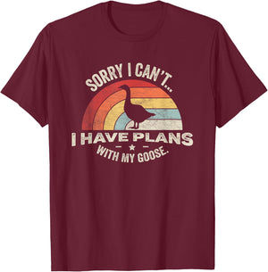 Funny Goose Outfit Geese Poultry Vintage Retro Goose Sayings T-Shirt - T-Shirt | Maroon