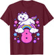 Birthday girl 8 years old, cat, unicorn, 8th birthday T-Shirt - T-Shirt | Maroon