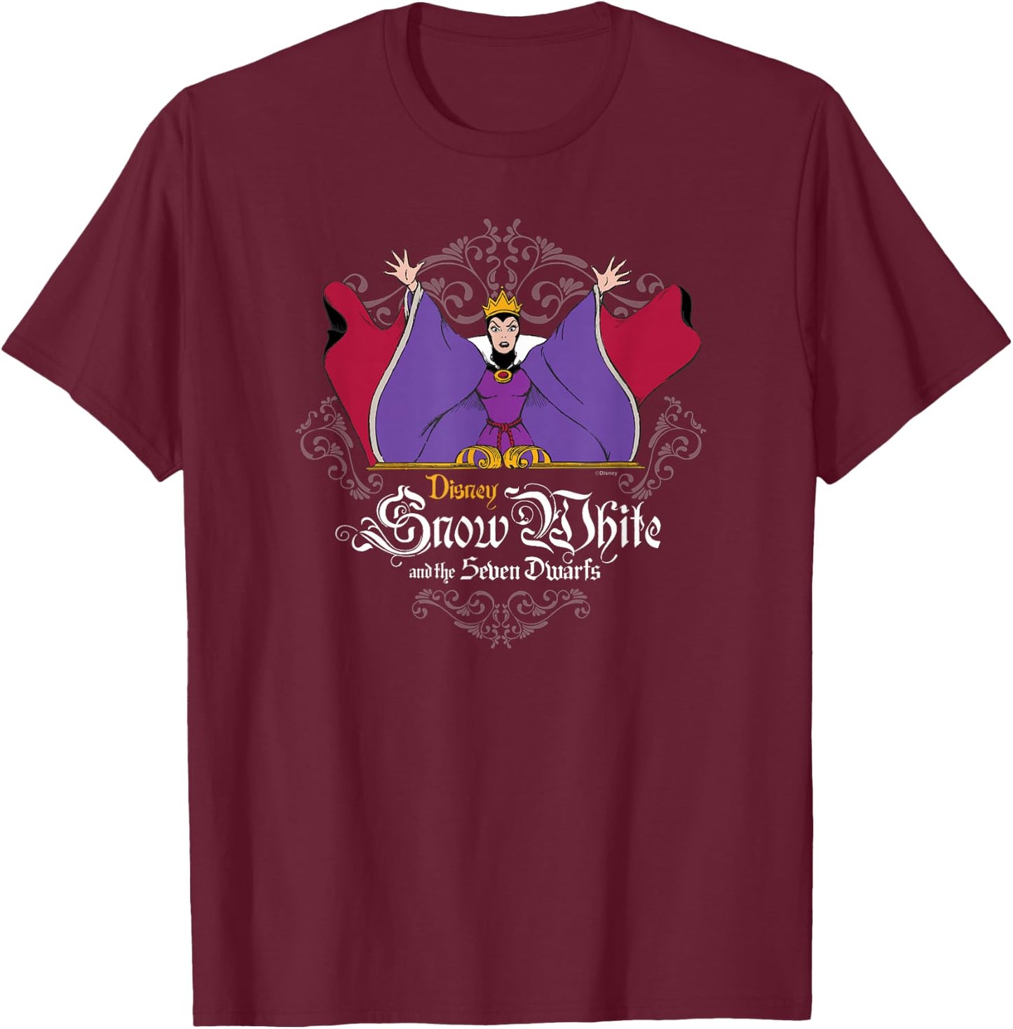 Disney Villains - Snow White and The Seven Dwarfs Evil Queen T-Shirt - T-Shirt | Maroon