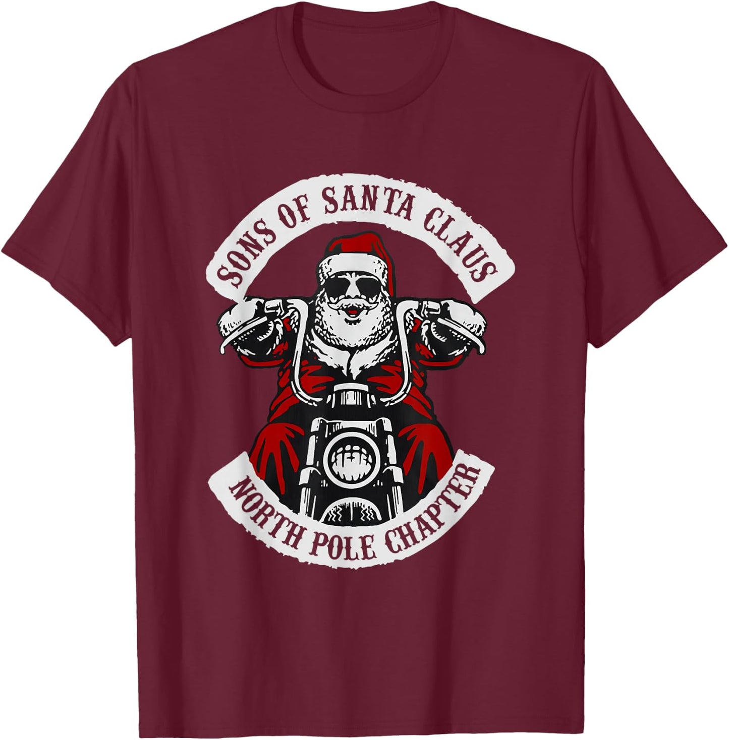 Sons Of Santa Claus North Pole Chapter Christmas T-Shirt - T-Shirt | Maroon