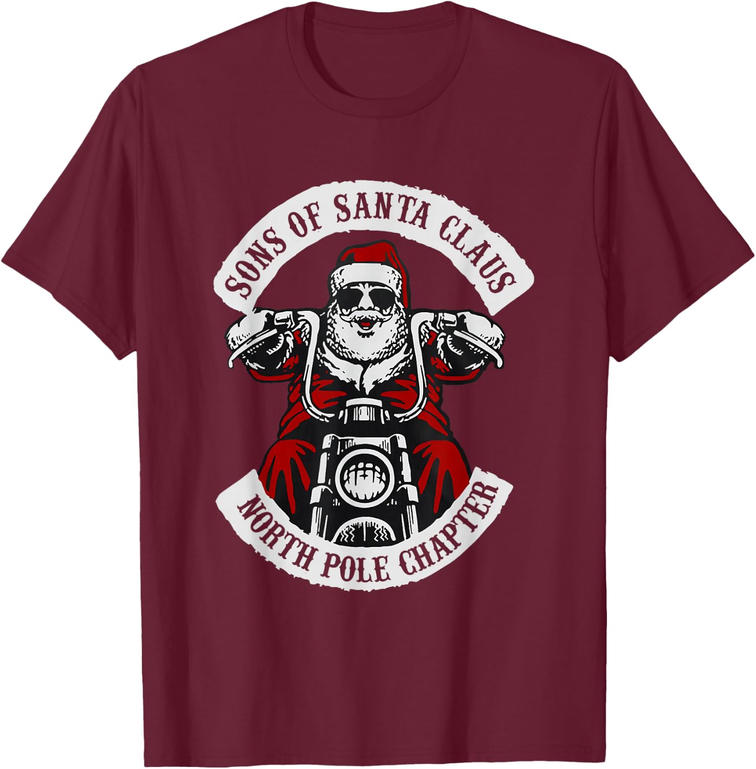 Sons Of Santa Claus North Pole Chapter Christmas T-Shirt - T-Shirt | Maroon