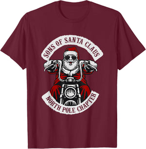 Sons Of Santa Claus North Pole Chapter Christmas T-Shirt - T-Shirt | Maroon