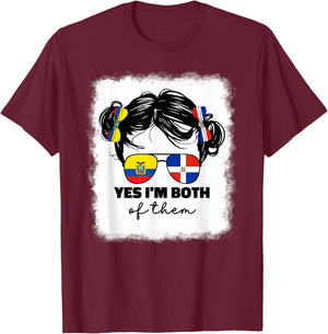 Half Dominican And Ecuadorian Ecuador Flag Kids Girl Girls T-Shirt - T-Shirt | Maroon