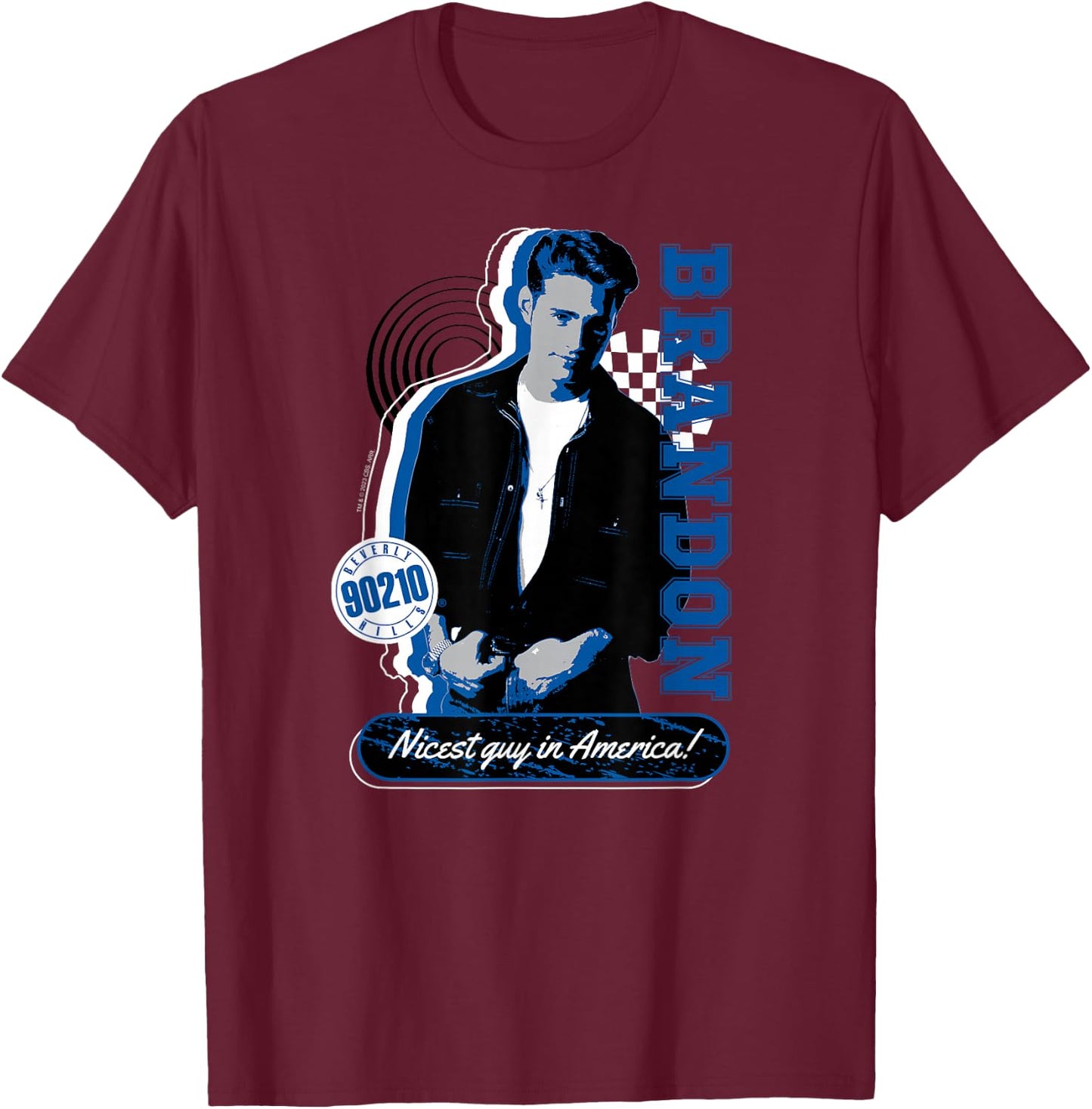Beverly Hills 90210 - Brandon Nicest Guy In America T-Shirt - T-Shirt | Maroon