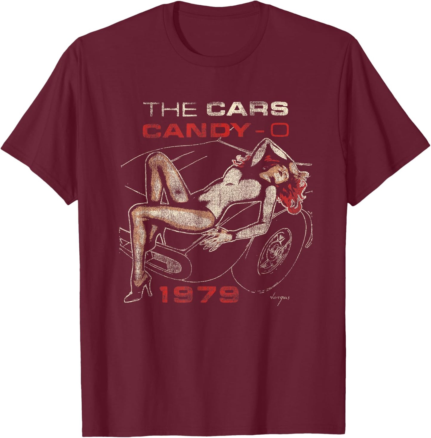 The Cars - Candy-O Vintage 1979 T-Shirt - T-Shirt | Maroon